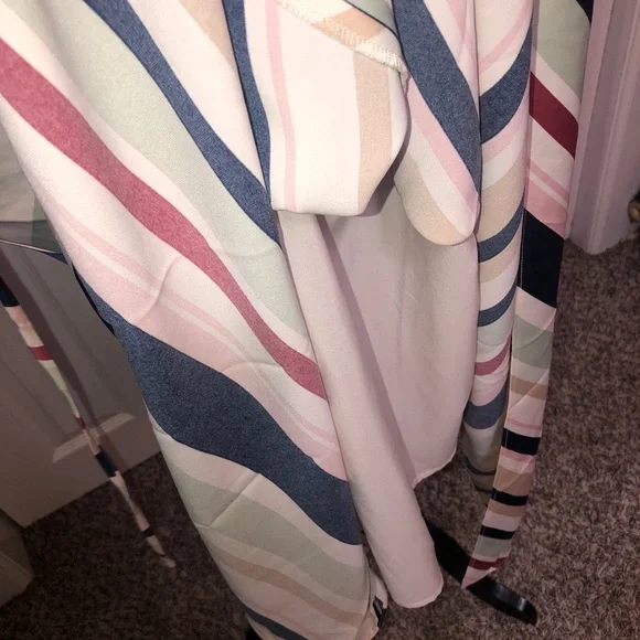 Maggy London Womens Stripe Charmeuse Fit and Flare sz14 - Picture 9 of 10